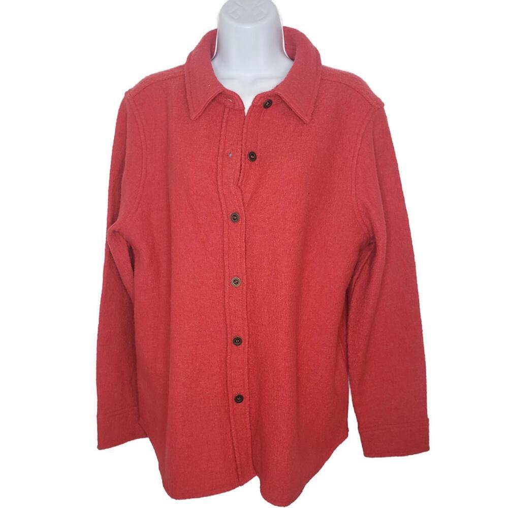 Appleseed's Women's Sz PM Coral 100% Wool Collared Jacket(1864)